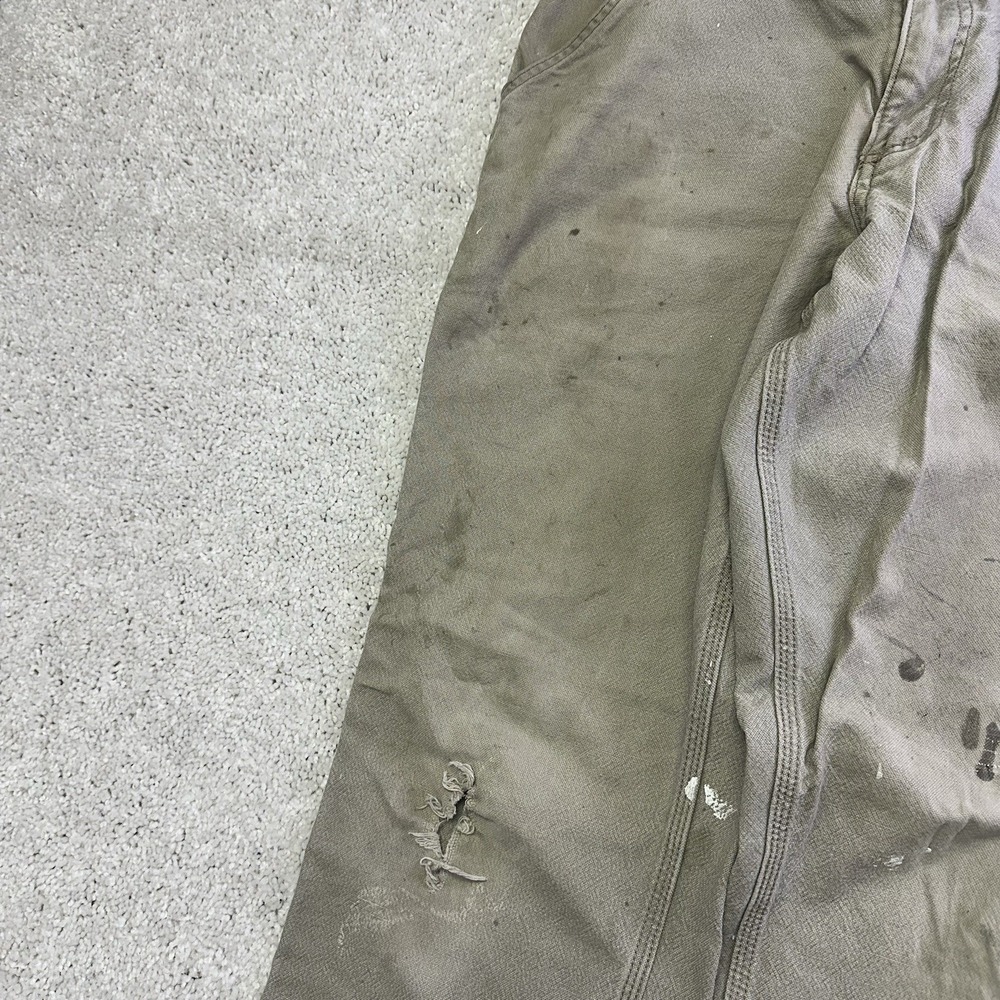 Carhartt Pants Mens 31x30 Beige Relaxed Fit Pockets Workwear Paint Thrashed - Picture 5 of 8